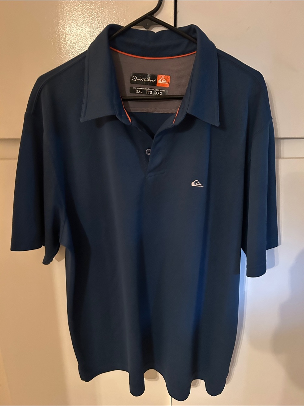 Quiksilver Men's Navy Blue Polo with Subtle Logo